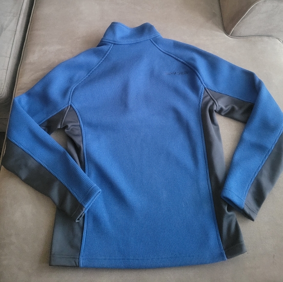 Spyder Pullover Mens Medium Blue 1/4 Zip Sweater Casual Motorcycle Knit - Picture 4 of 5